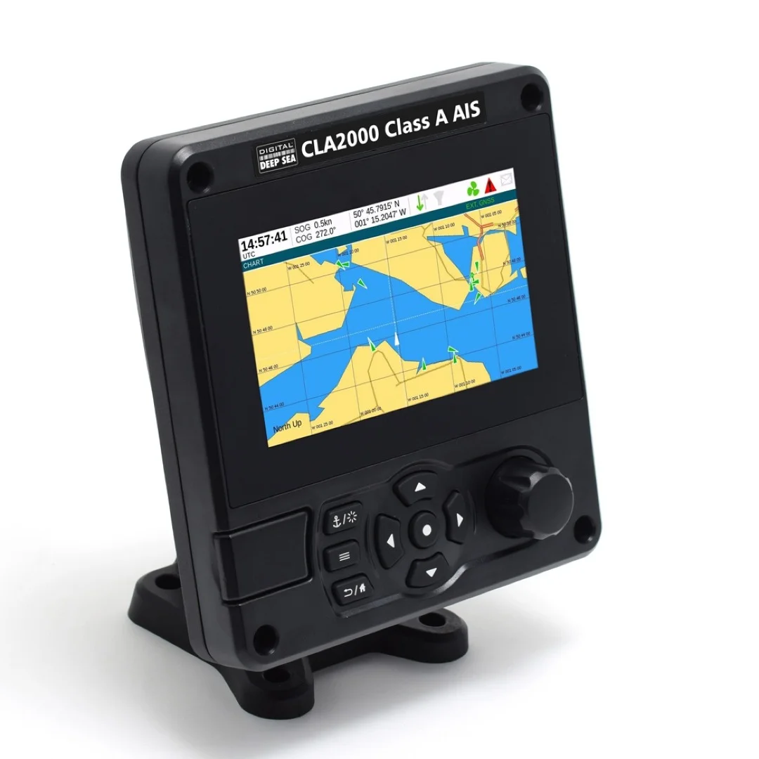 AIS Transponder Class A - AIS Receiver showing detailed view with specifications and design features in realistic presentation